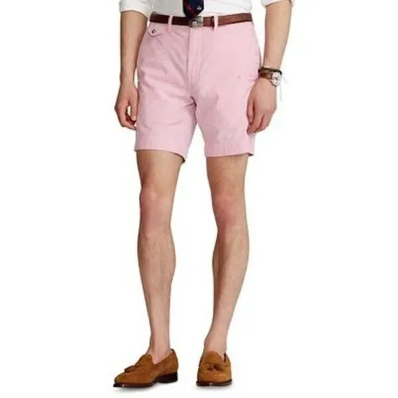 Polo Ralph Lauren Shorts Mens 40  Pink Striped Seersucker 9" Classic-Fit Preppy - Picture 2 of 11